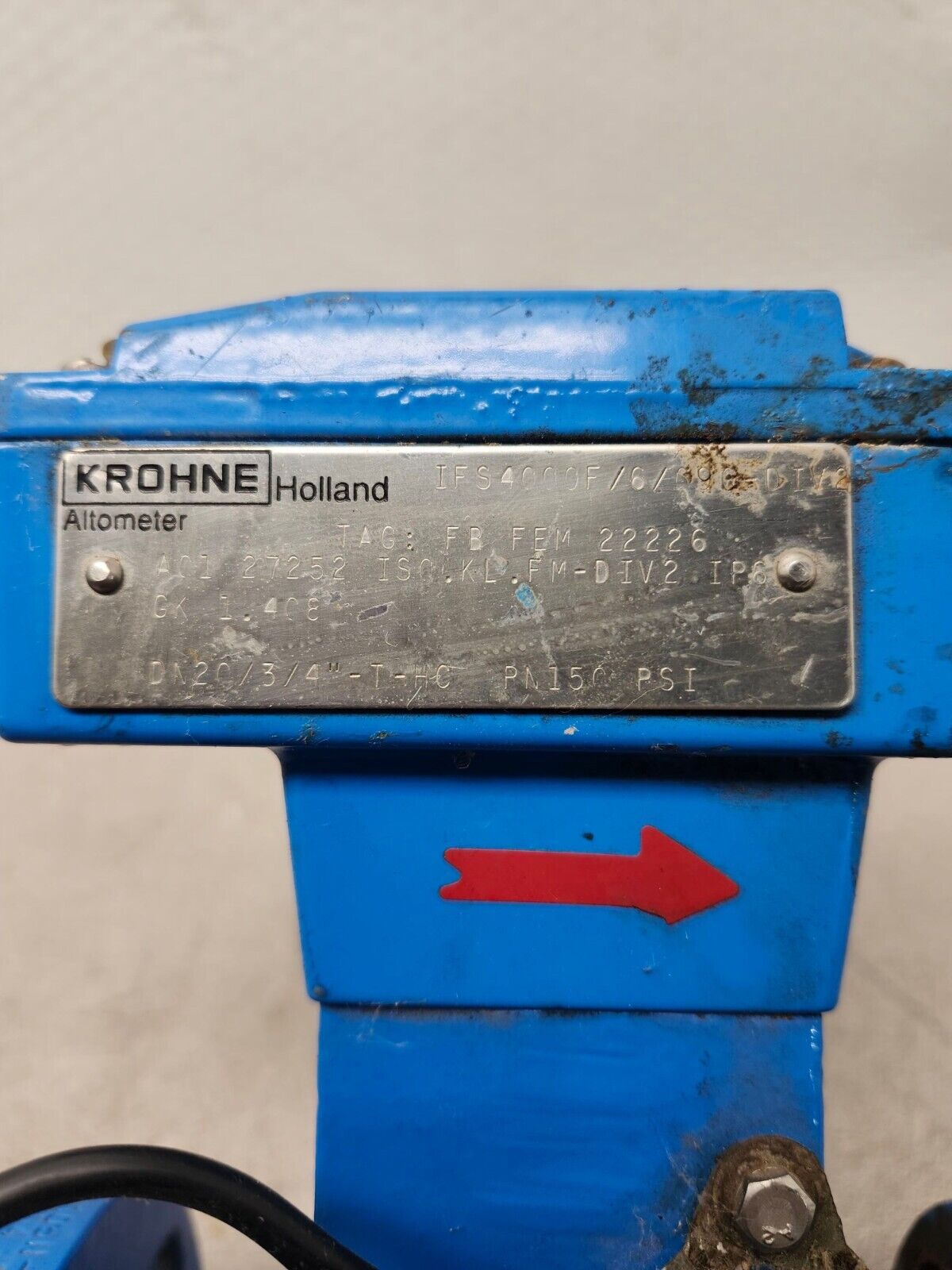 USED KROHNE MAGNETIC FLOWMETER 2" ALTOMETER IFS4000 150 PSI 4000 F/6