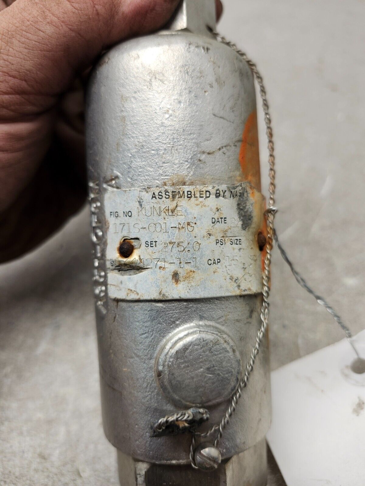 USED Kunkle Pressure Relief Valve, 1/2",225psi 171S-C01-MG