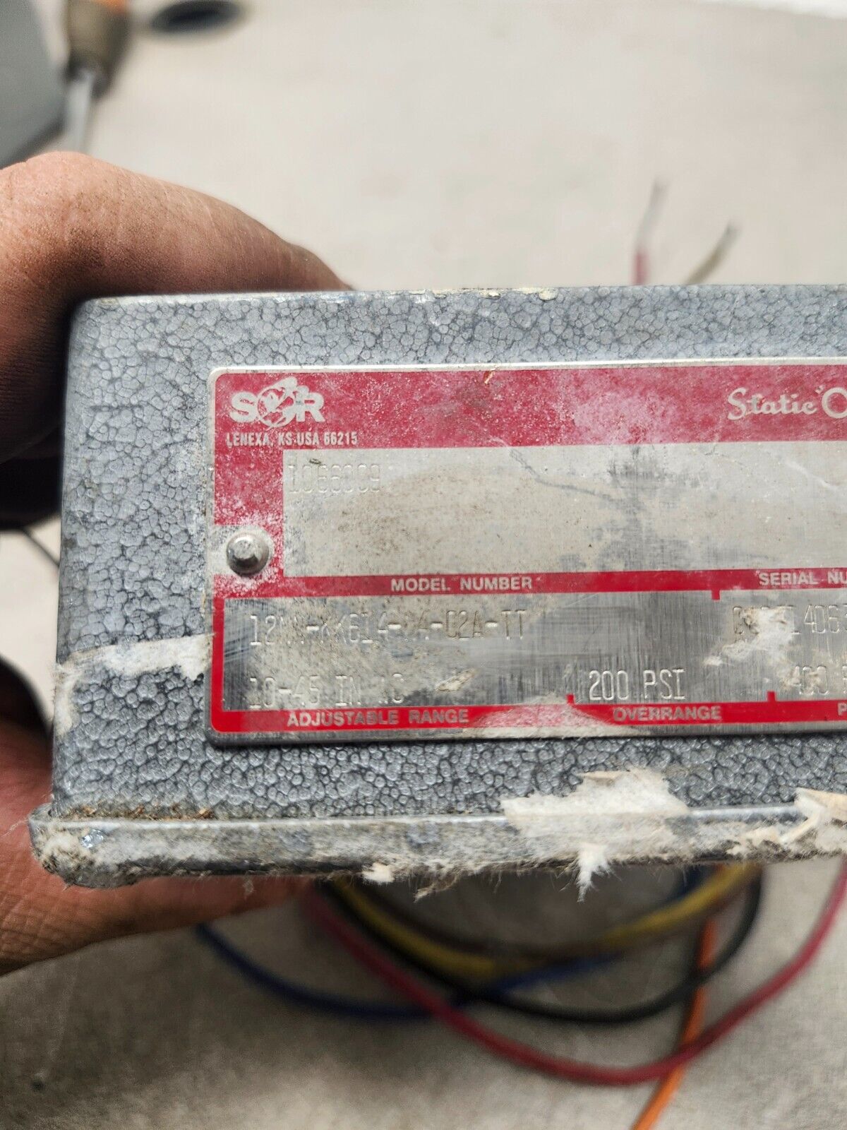 PREOWNED SOR PRESSURE SWITCH 12NN-KK614-4-C2A-TT