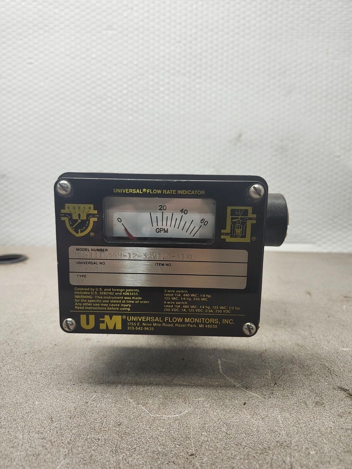 NEW NO BOX UNIVERSAL FLOW MONITORS/ FLOW METER MN-IITG0GM-12-32V1.0-A1XL