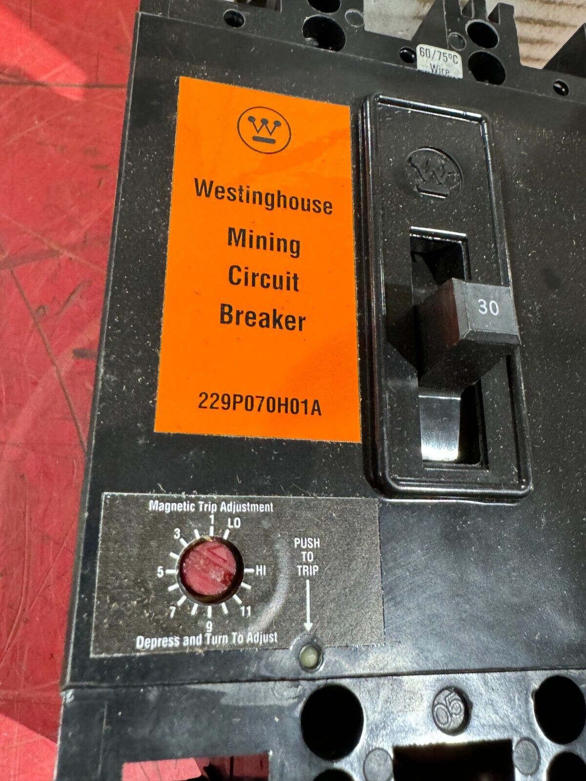 NEW SURPLUS WESTINGHOUSE 3 POLE 30AMP MINING CIRCUIT BREAKER 1366D21G08