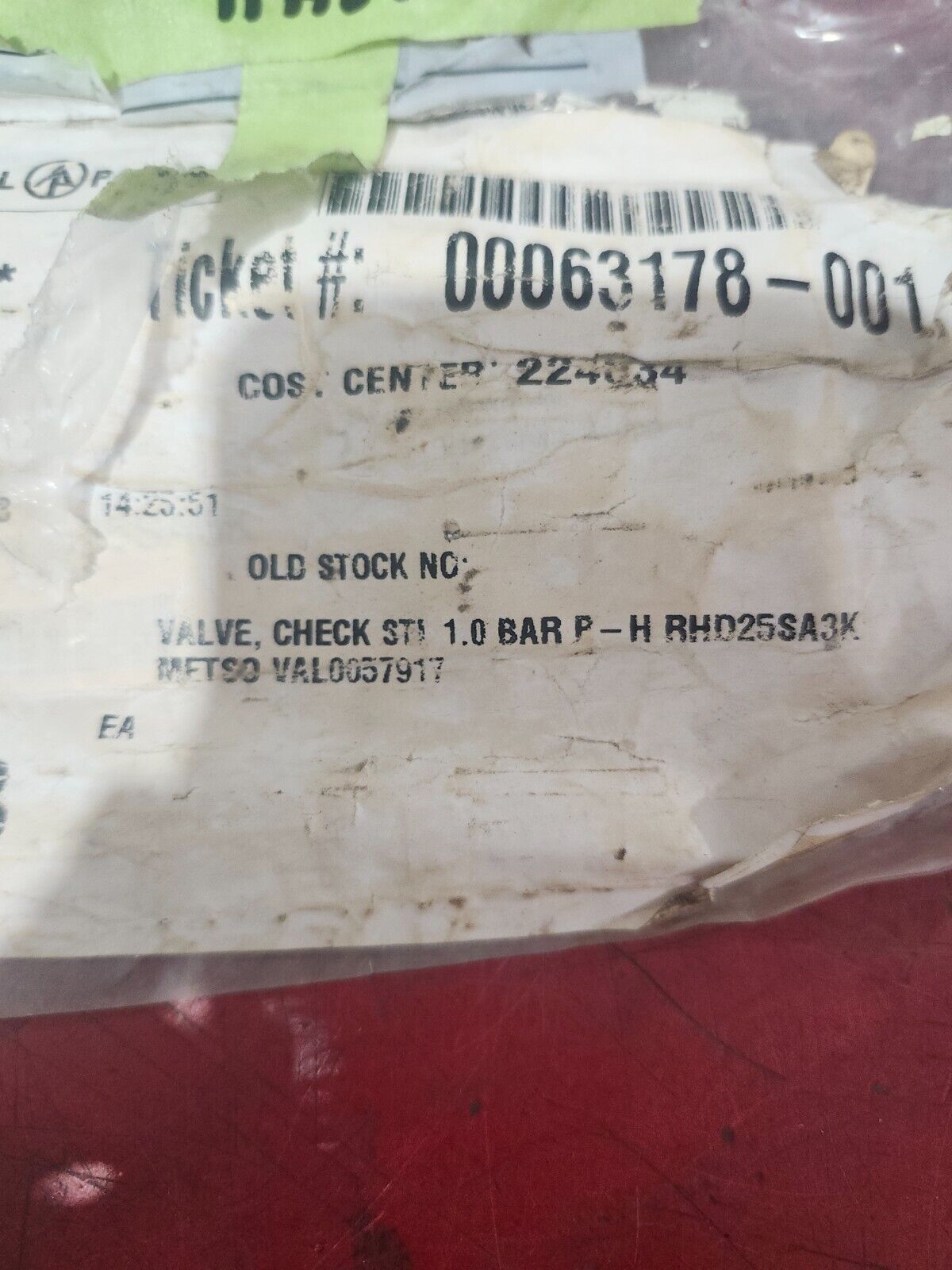 NEW IN BAG VAIMET CHECK VALVE 1.0 BAR RHD25SA3K