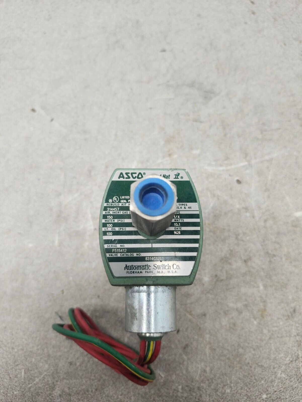 NEW NO BOX ASCO RED-HAT SOLENIOD VALVE 1/4" 150psi 8314G121