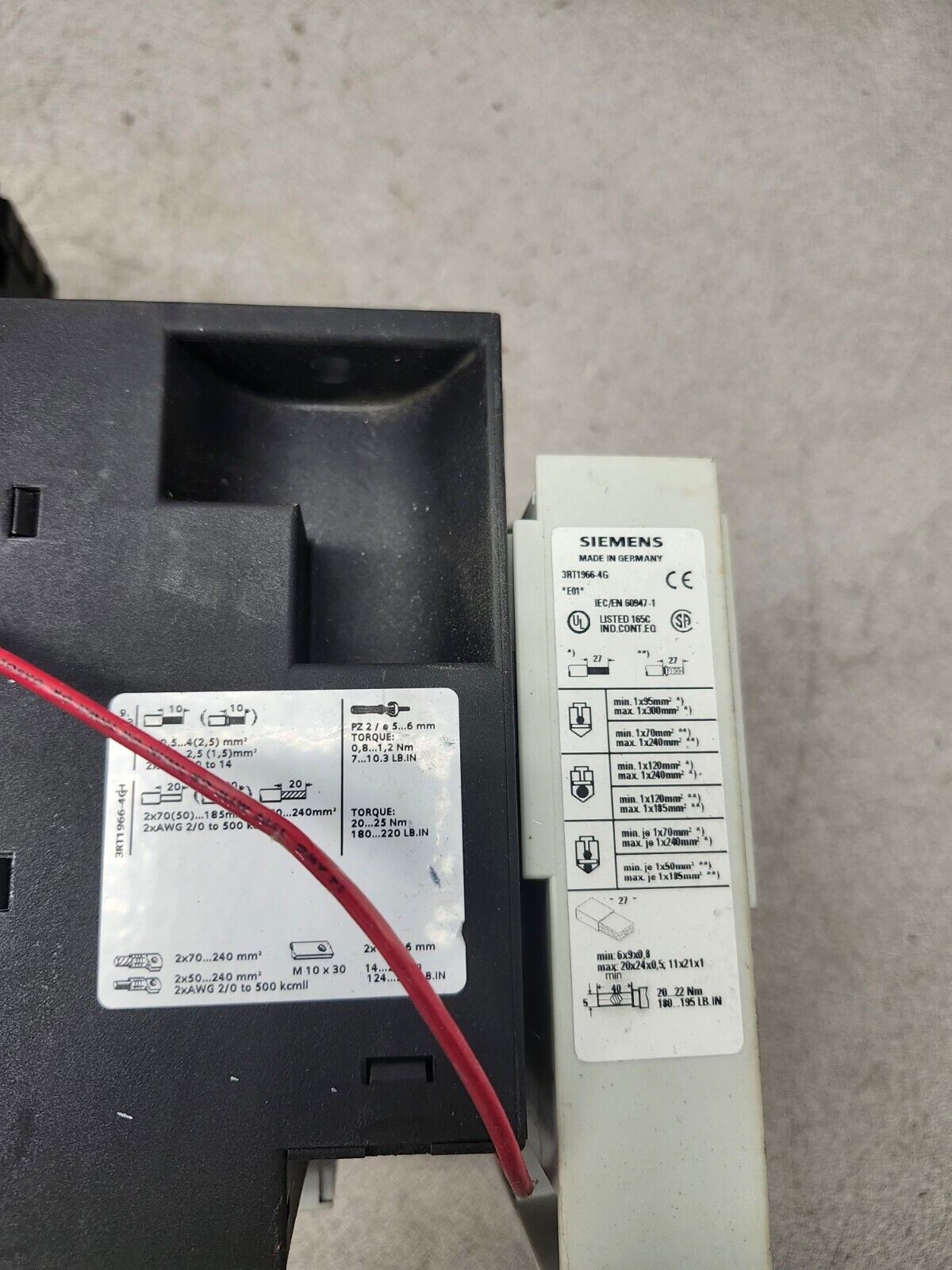 USED SIEMENS motor starter 14LPU32A51 WITH SIEMENS OVERLOAD RELAY 3RB2066-2GC2