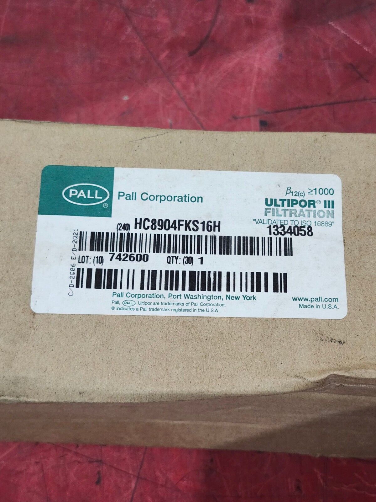 NEW IN BOX PALL HYDRAULIC FILTER HC8904FKS16H