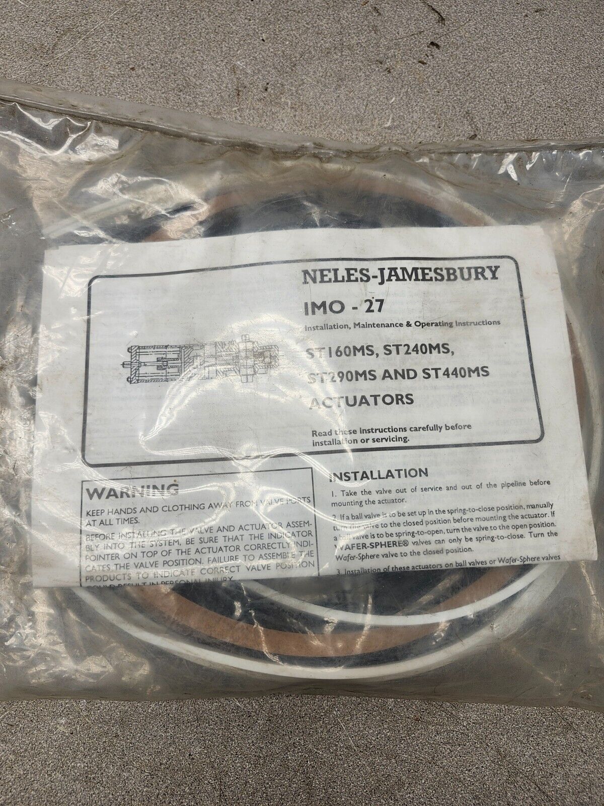 NEW IN BAG NELES-JAMESBURY REPAIR KIT FOR ACTUATOR IMO-27