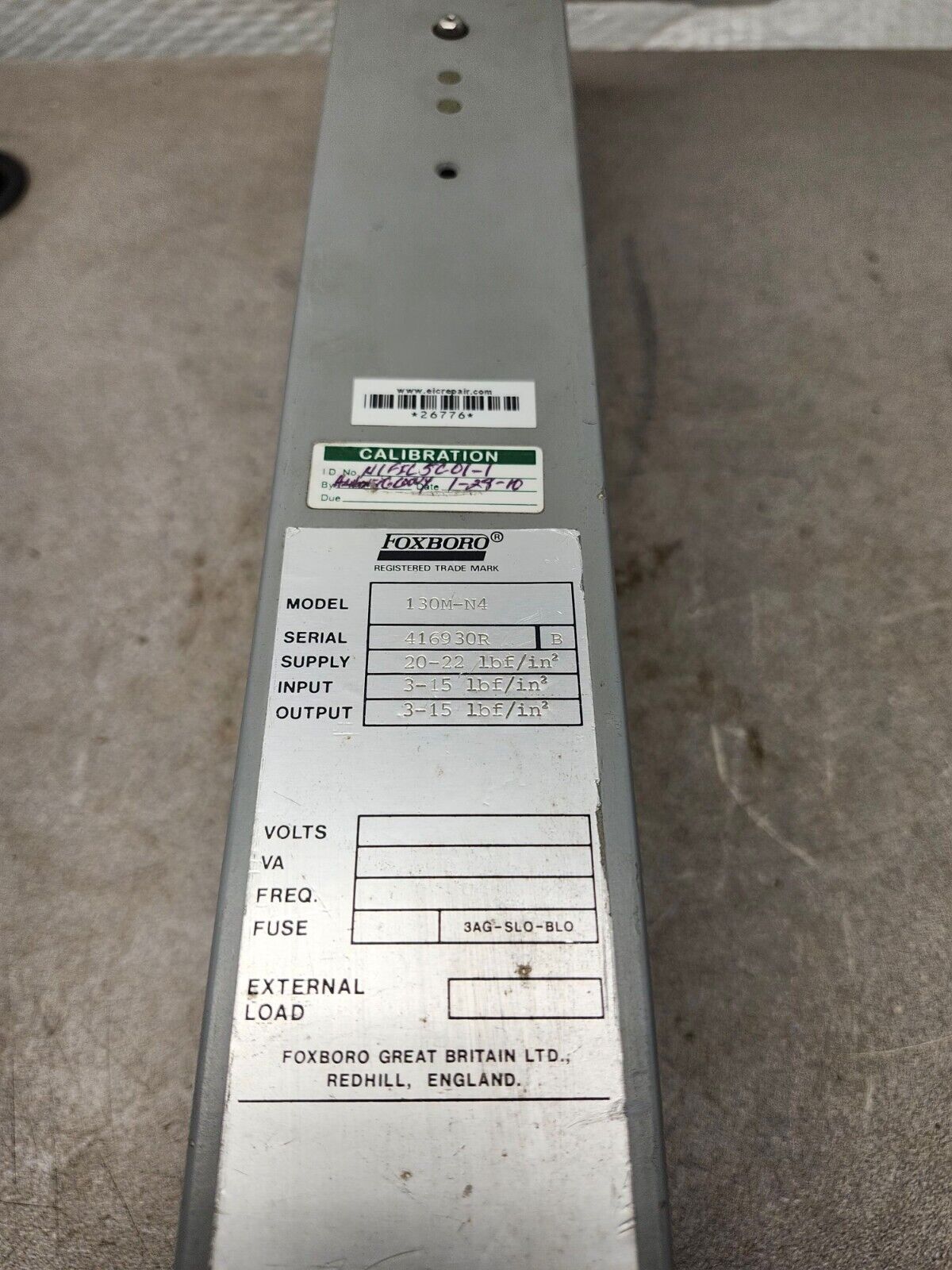 USED Foxboro Pneumatic Controller 22 PSIG 130M-N4