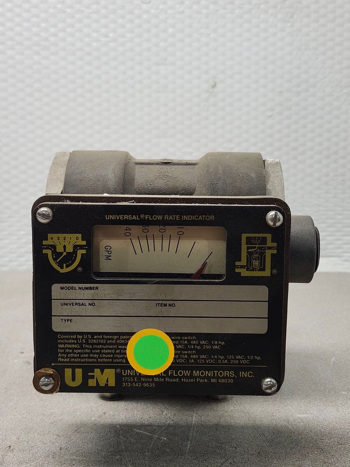 NEW NO BOX UFM UNIVERSAL FLOW MONITORS MX-PIF40GM-8I-32V1 0-0XU