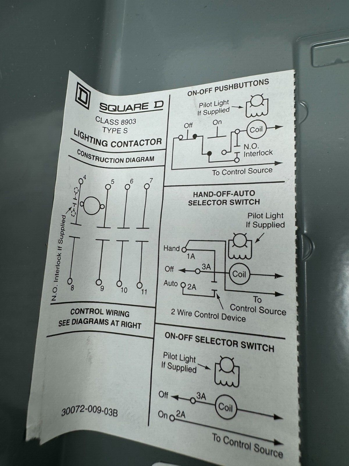 NEW SQUARE D 60AMP LIGHTING CONTACTOR IN ENCLOSURE 110/120V. COIL 8903SPG3V02