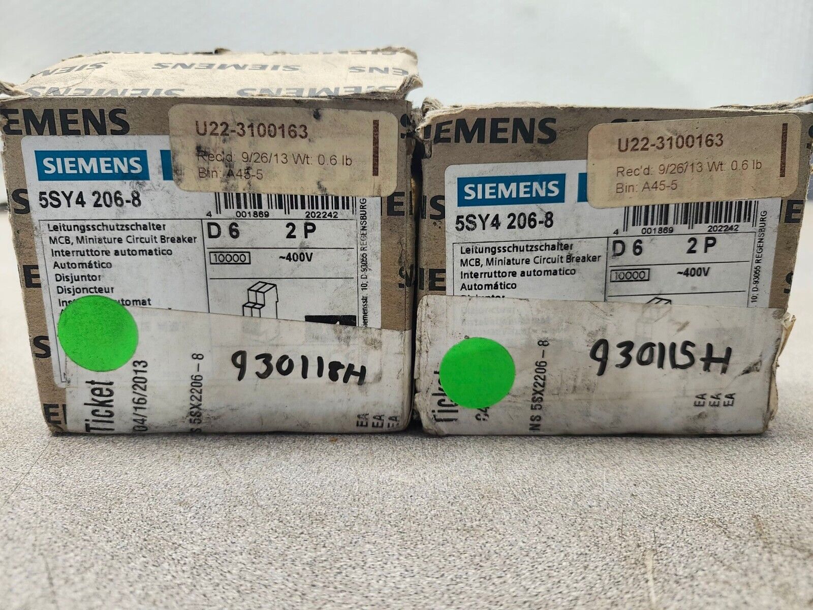 NEW IN BOX SIEMENS MINIATURE CIRCUIT BREAKER 5SY4 206-8 - QTY OF ONE