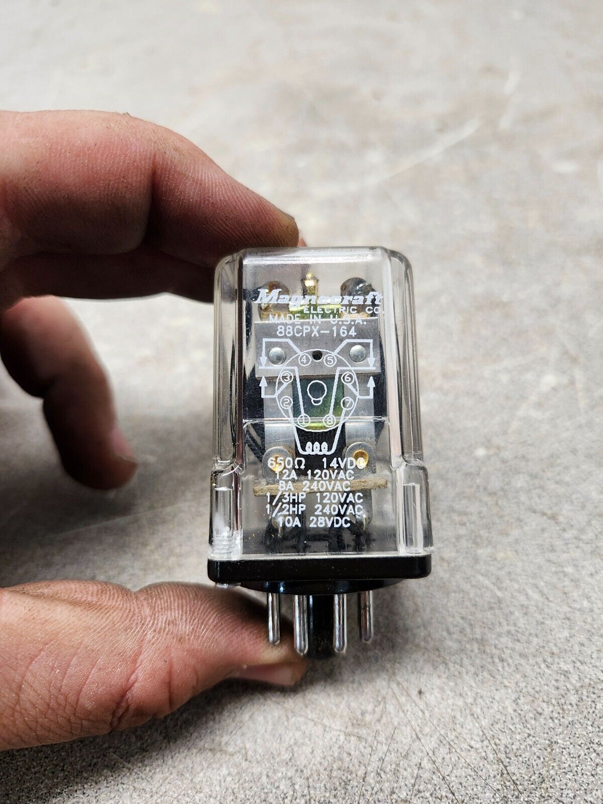 NEW IN BOX MAGNECRAFT RELAY 1/3HP 120VAC, 1/2HP 240VAC, 88CPX-164