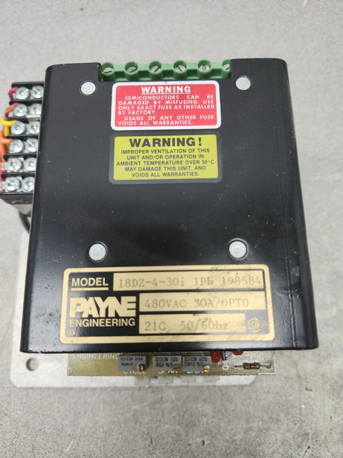 USED PAYNE ENGINEERING POWER CONTROL 18DZ-4-30I 1PH 198584