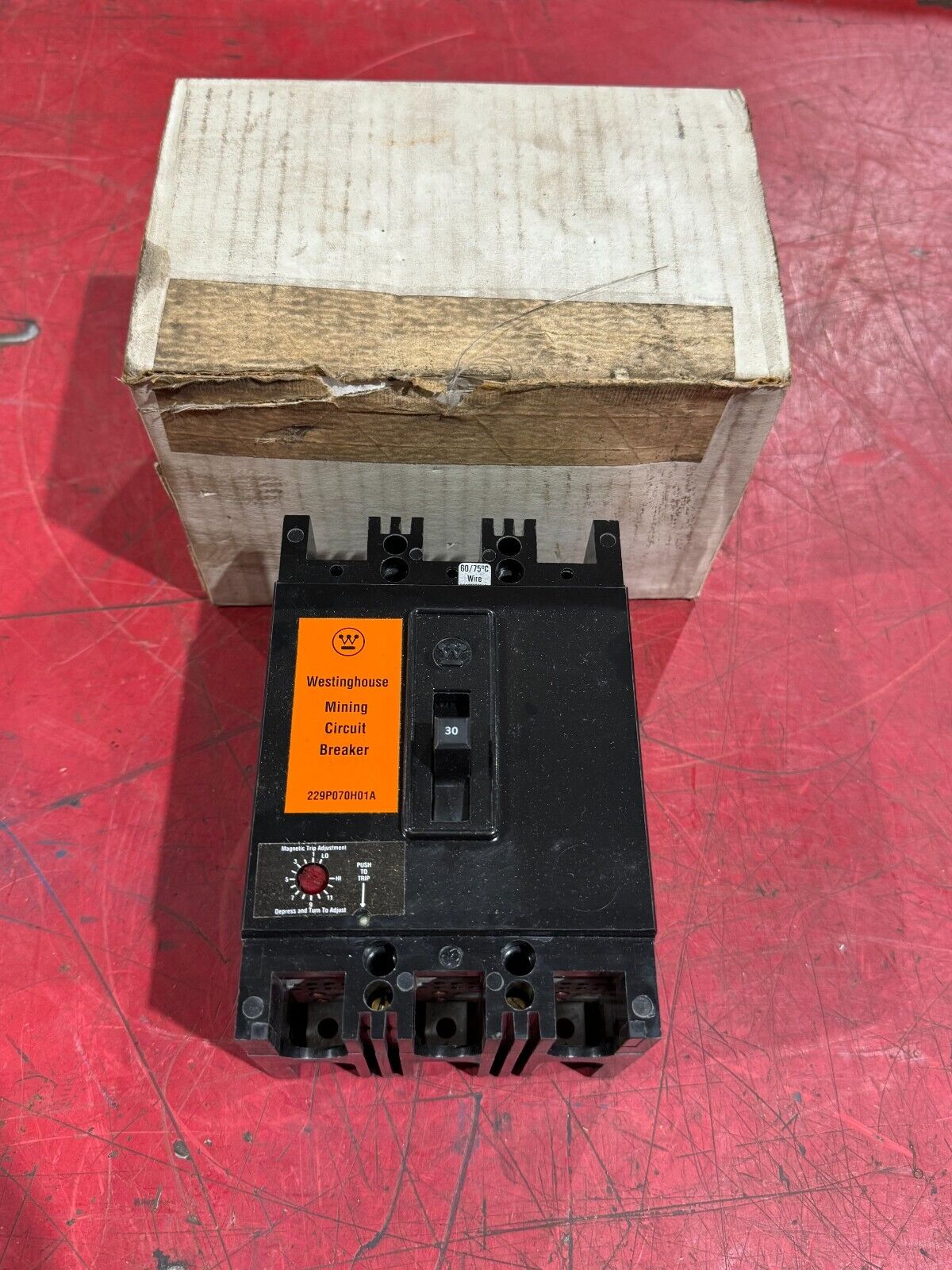 NEW SURPLUS WESTINGHOUSE 3 POLE 30AMP MINING CIRCUIT BREAKER 1366D21G08