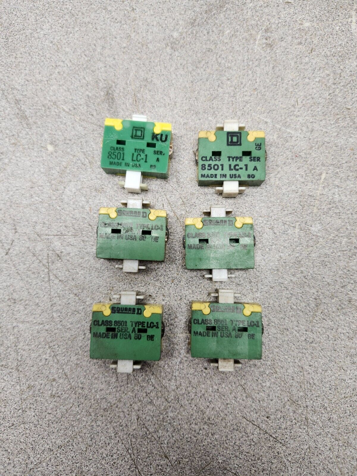 NEW NO BOX LOT OF 6 Square D Class 8501 Type LC-1 Contact Cartridge