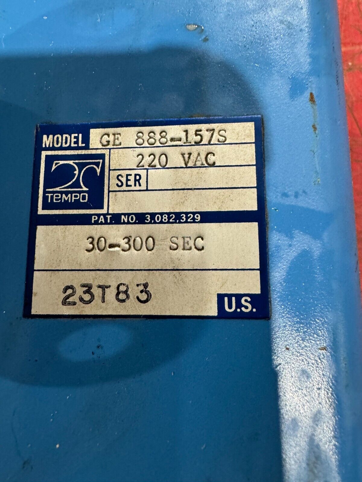 NEW SURPLUS TEMPO 220VAC. 30-300 SEC. TIMER GE 888-157S