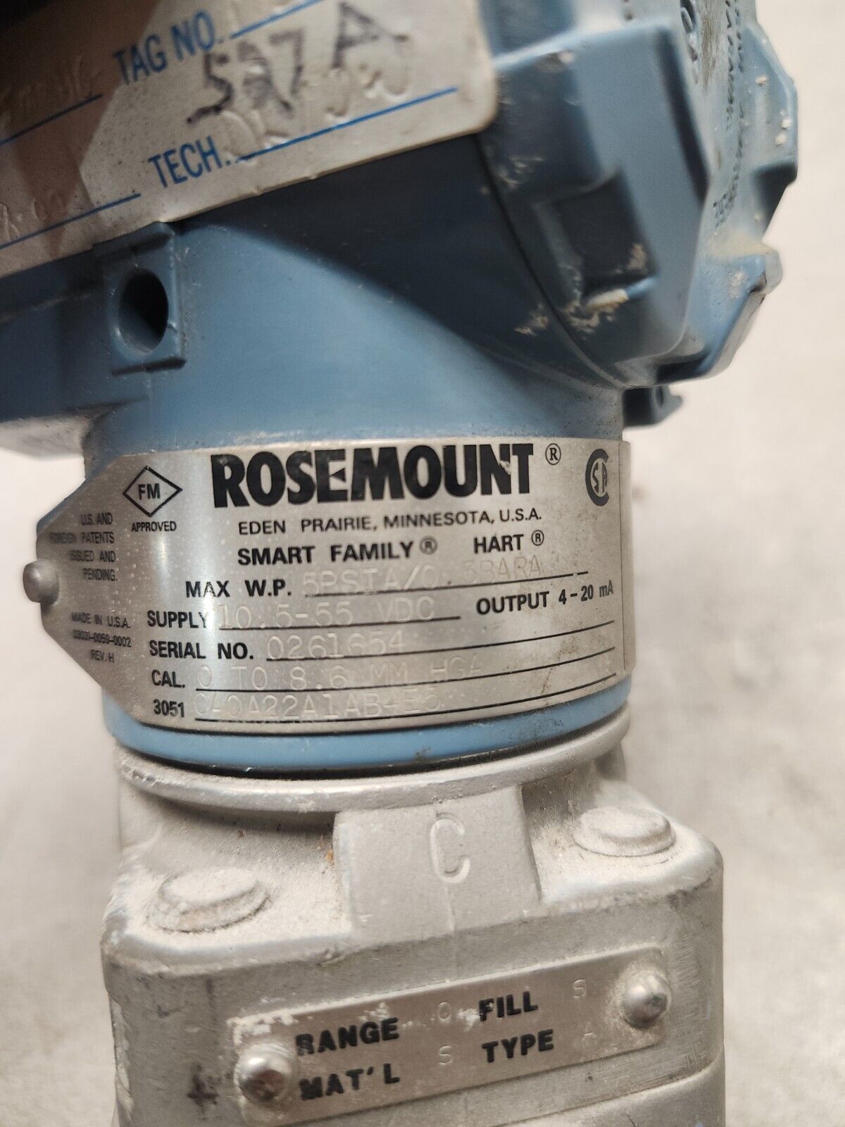 USED Rosemount Pressure Transmitter 10.5-55 VDC 5PSTA/O 3BARA