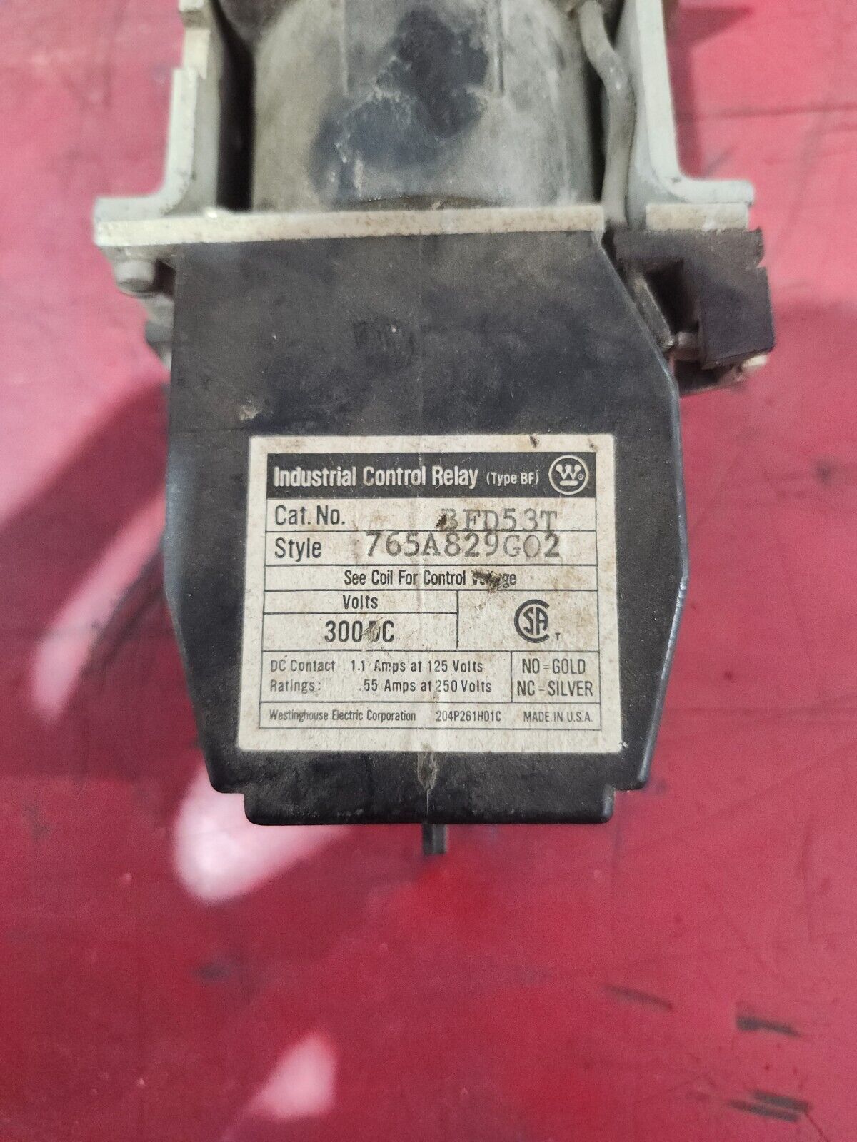 USED Westinghouse INDUSTRIAL CONTROL RELAY BFD537