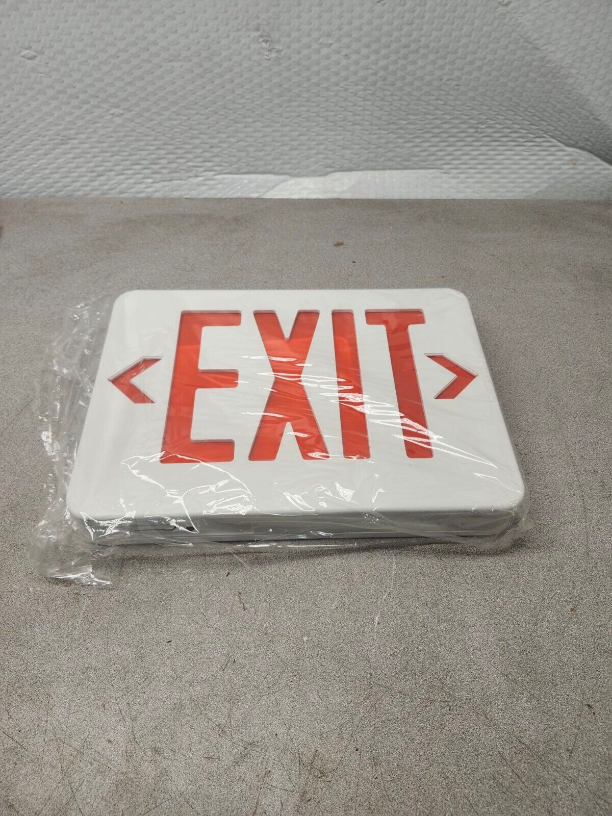 NEW IN BOX LIGHT GUARD SELF-POWERED RED LED EXIT WHITE HOUSING XRB