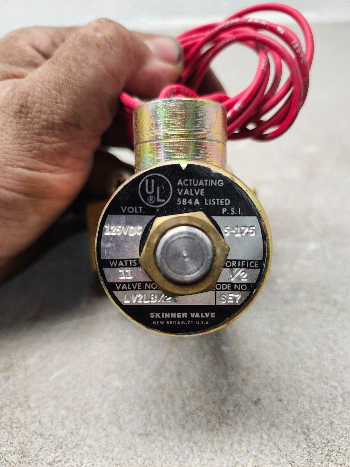 NEW NO BOX UL ACTUATING VALVE 584A 5-175 PSI 125 VDC