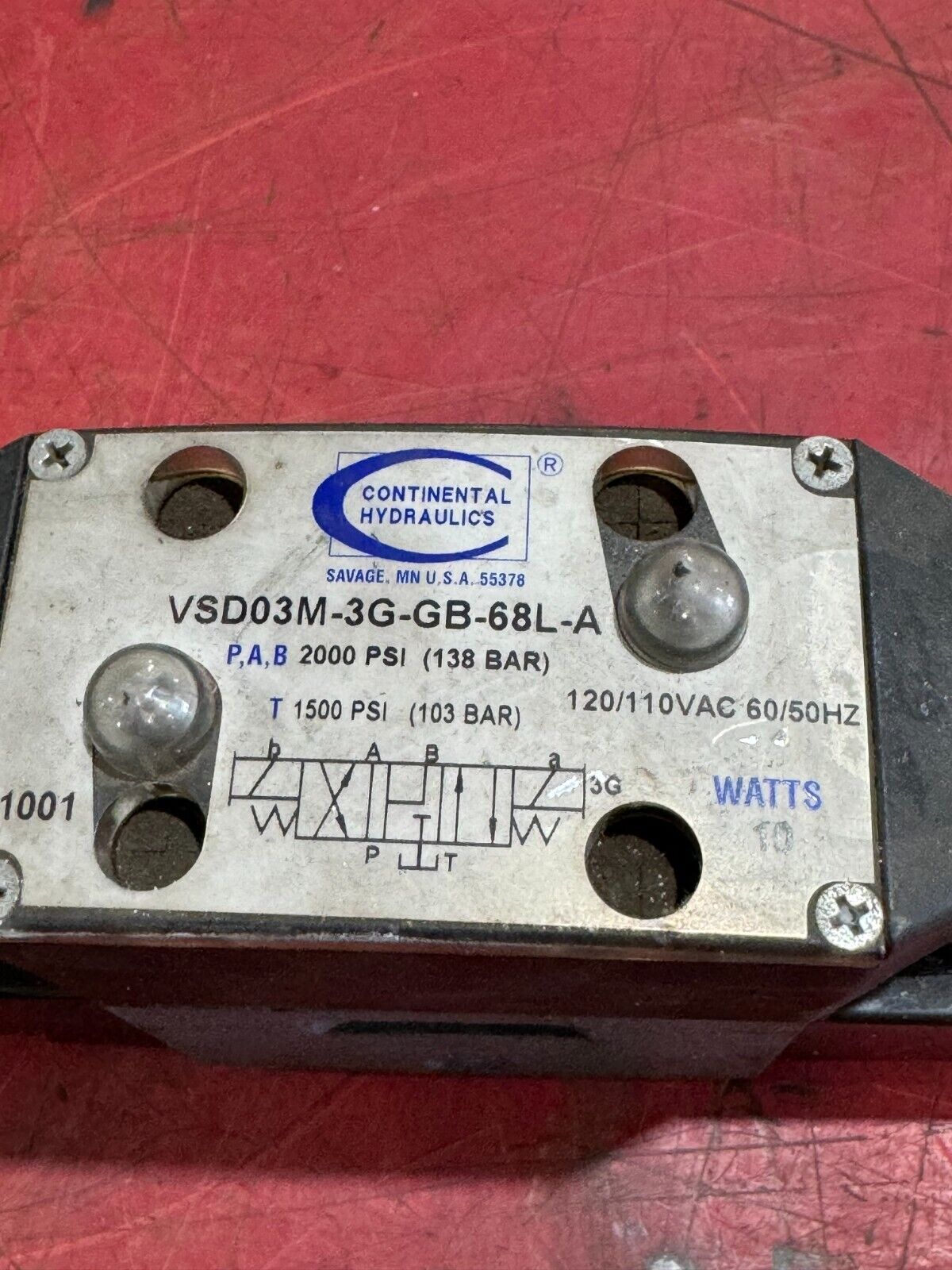 NEW NO BOX CONTINENTAL HYDRAULICS SOLENOID VALVE VSD03M-3G-GB-68L-A