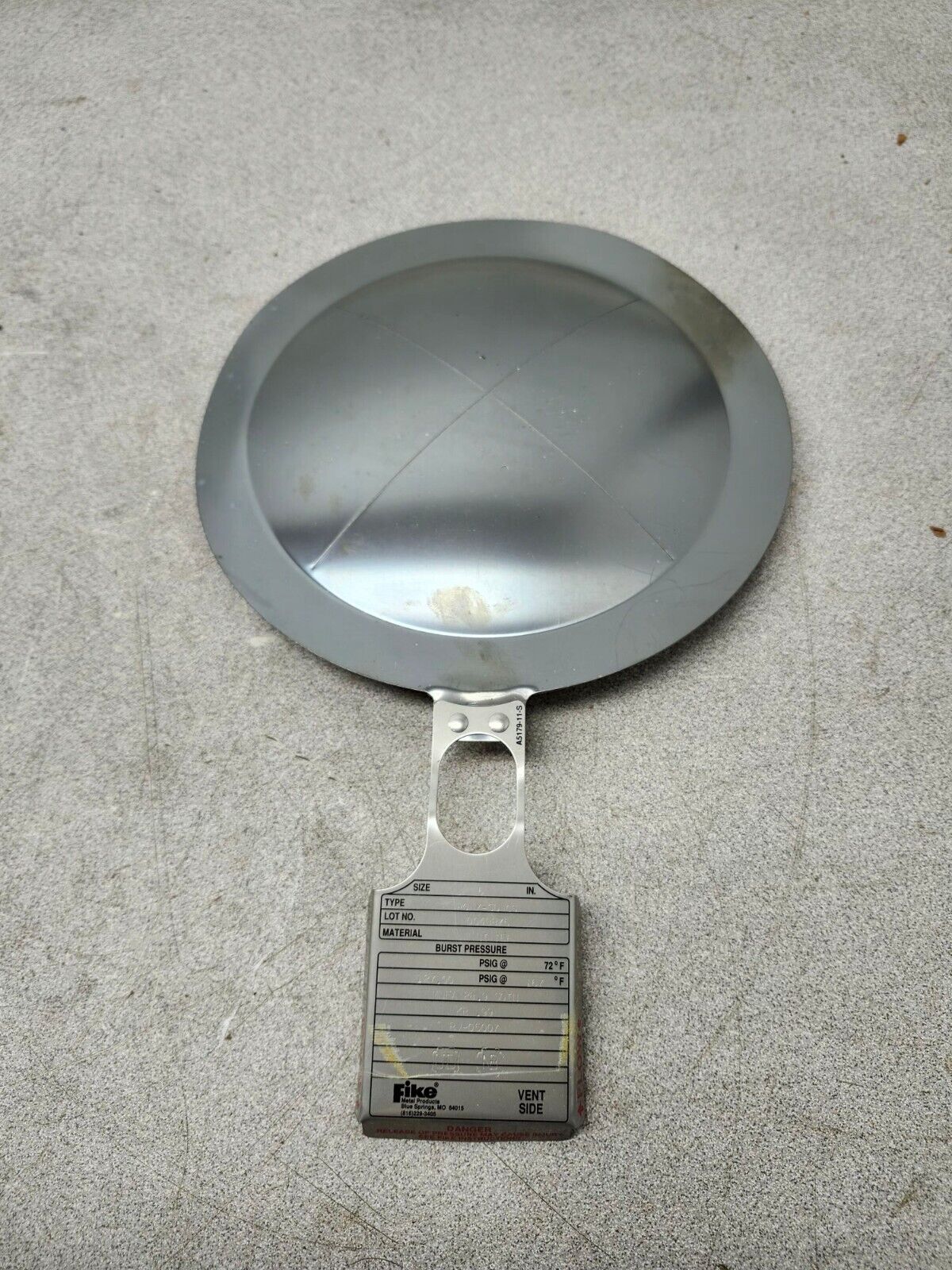 NEW FIKE RUPTURE DISC 6" TYPE POLY-SD CS MNFA 28.9 SQINKR.99