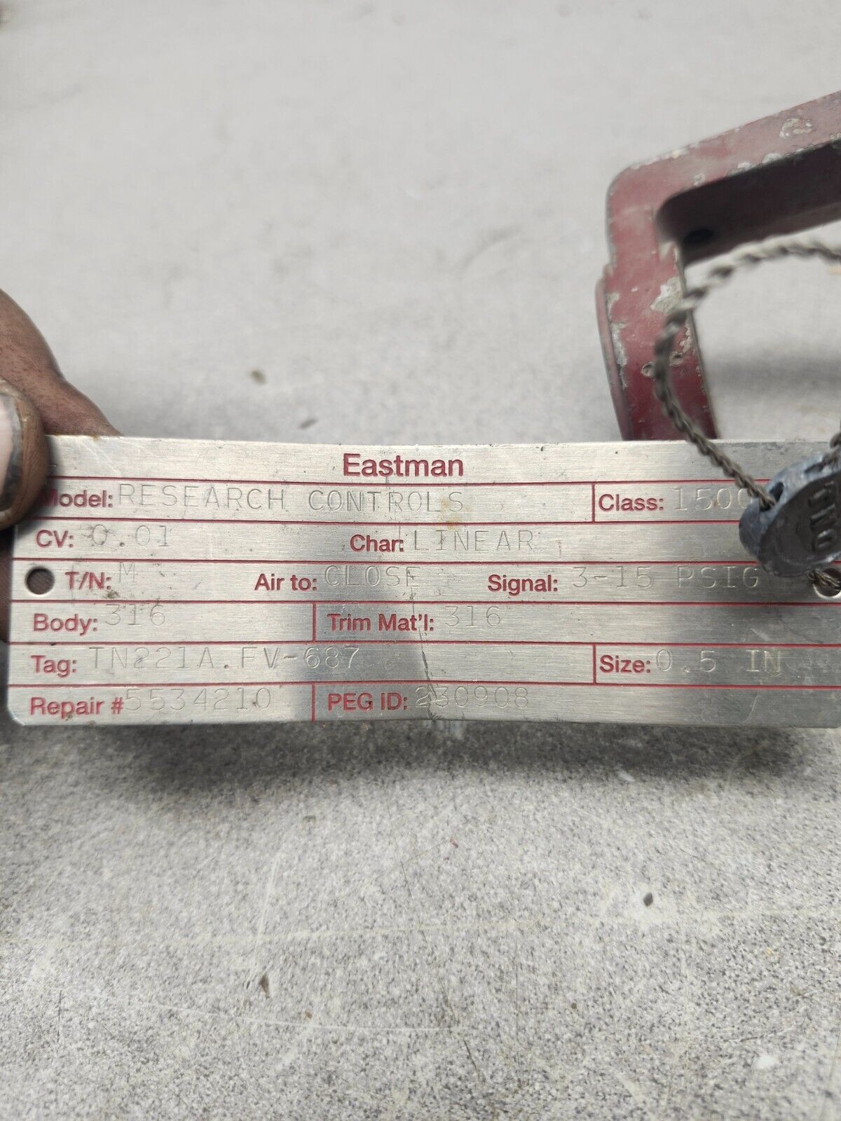 USED EASTMAN high-pressure control valves RESEARCH CONTROLS CLASS 1500