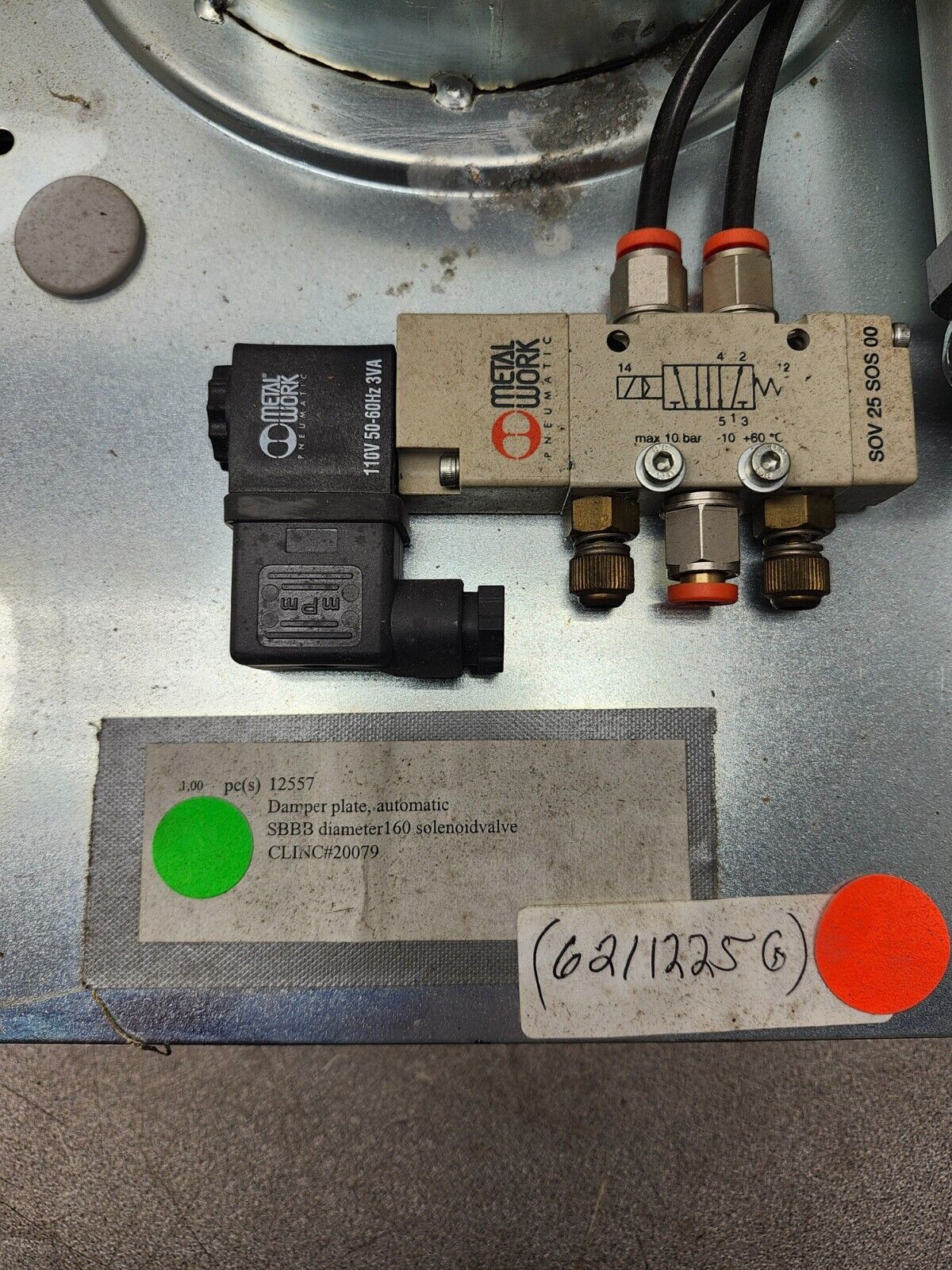 NEW NO BOX DAMPER PLATE AUTOMATIC SBBB DIAMETER160 SOLENOIDVALVE 200079