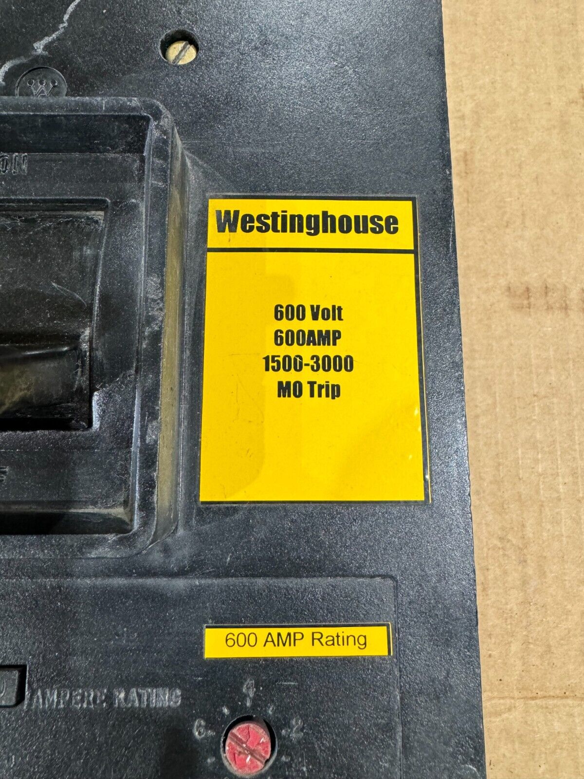 UNUSED SURPLUS WESTINGHOUSE 600AMP MINING CIRCUIT BREAKER 600V.