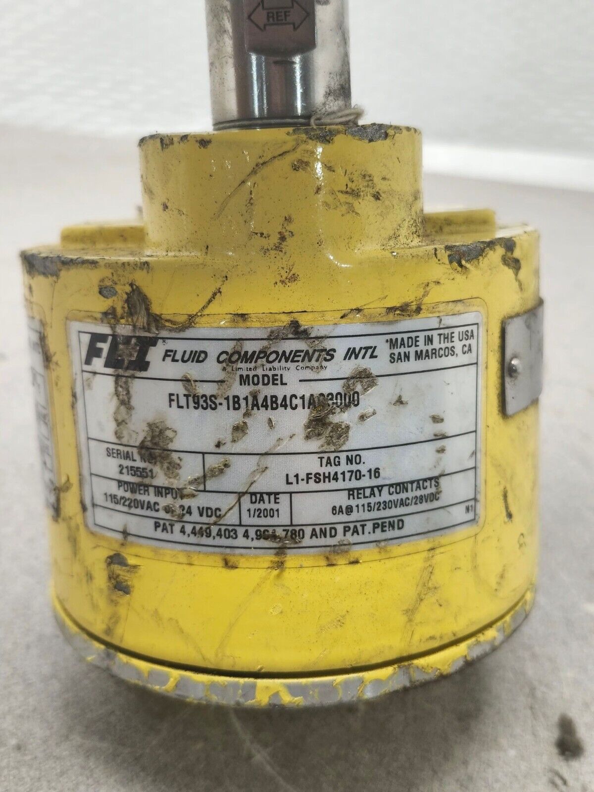 USED Fluid Components International Flow Switch FLT93S-1B1A4B4C1B03000