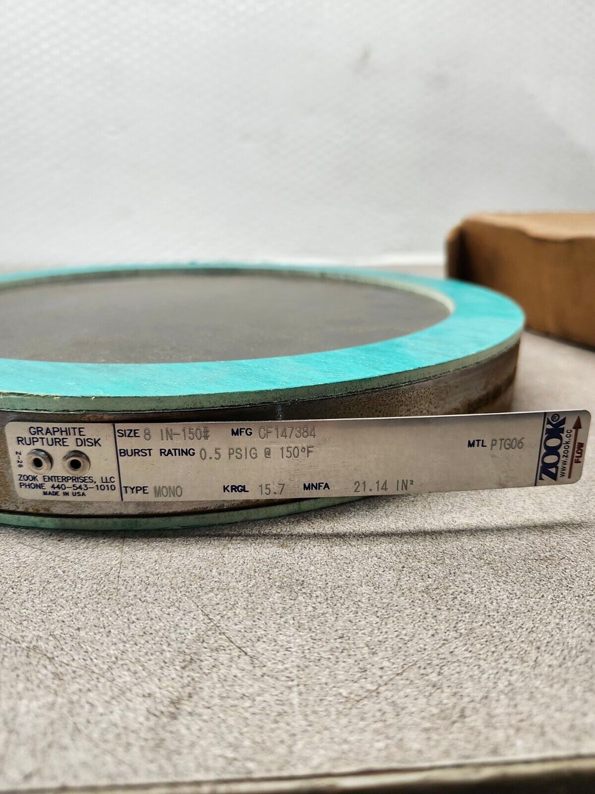 NEW IN BOX ZOOK 8" GRAPHITE RUPTURE DISC CF147384