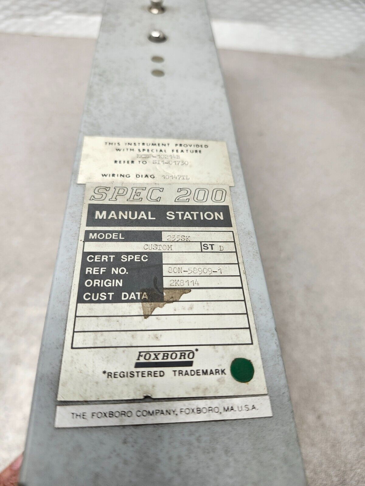 USED FOXBORO Manual Station Spec 200 Industrial Control 235SK