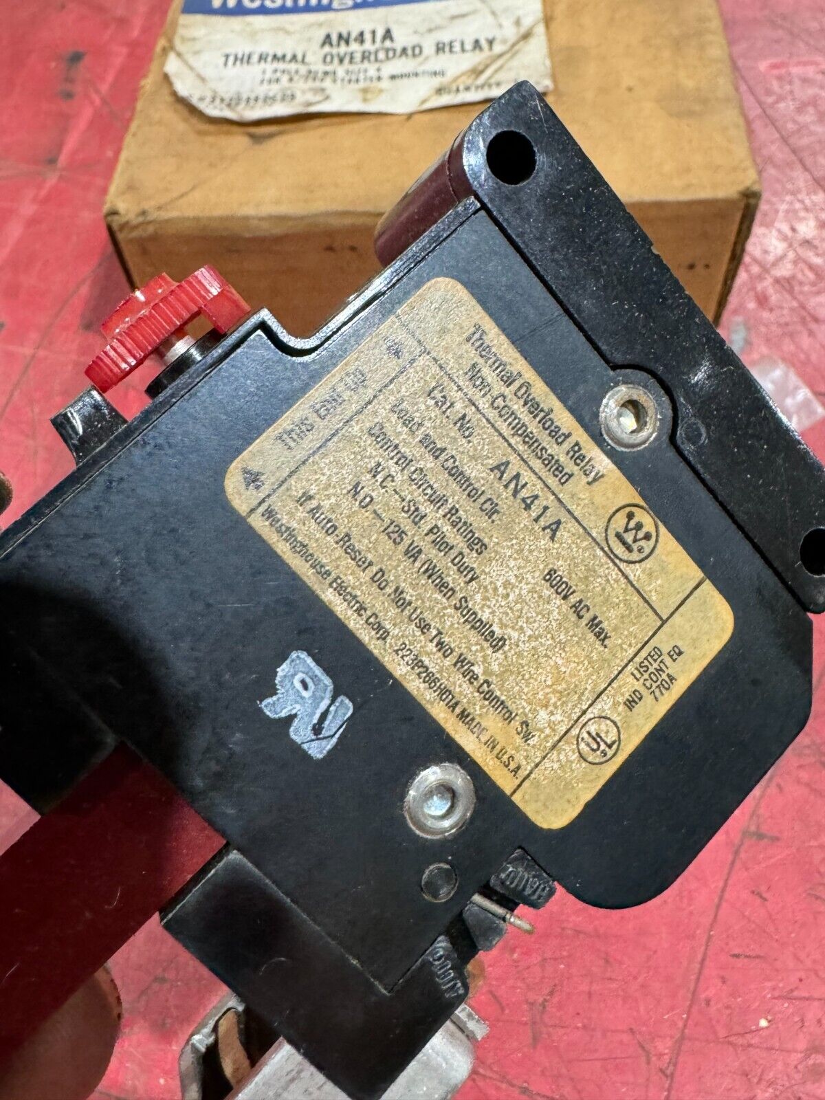 NEW IN BOX WESTINGHOUSE THERMAL OVERLOAD RELAY AN41A