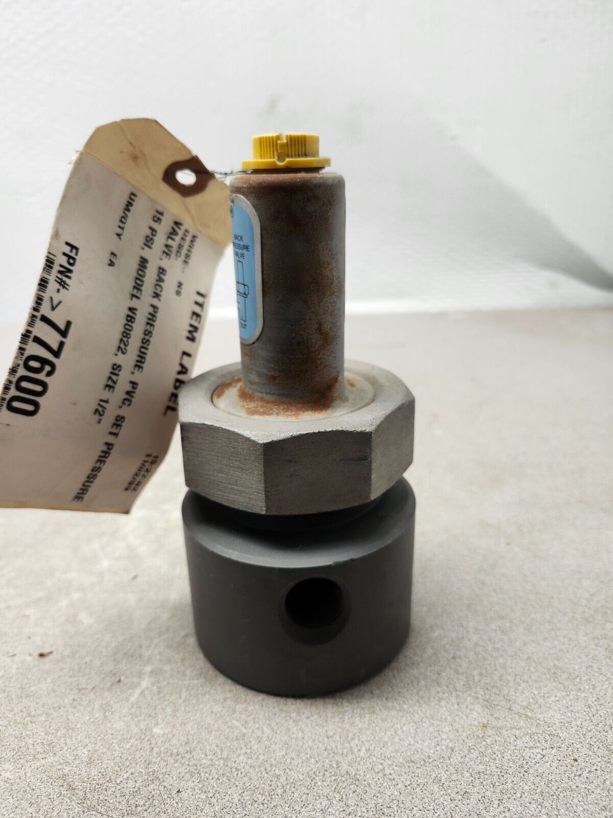 NEW NO BOX Milton Roy Back Pressure Valve PVC 1/2" SET PRESSURE 15PSI VB0822