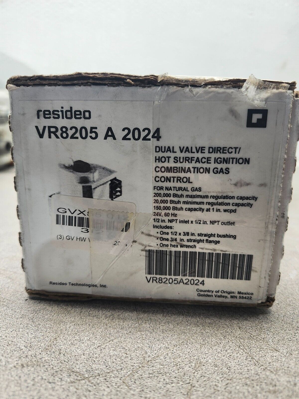 NEW IN BOX RESIDEO DUAL VALVE/HOT SURFACE IGNITION GAS CONTROL VR8205 A 2024