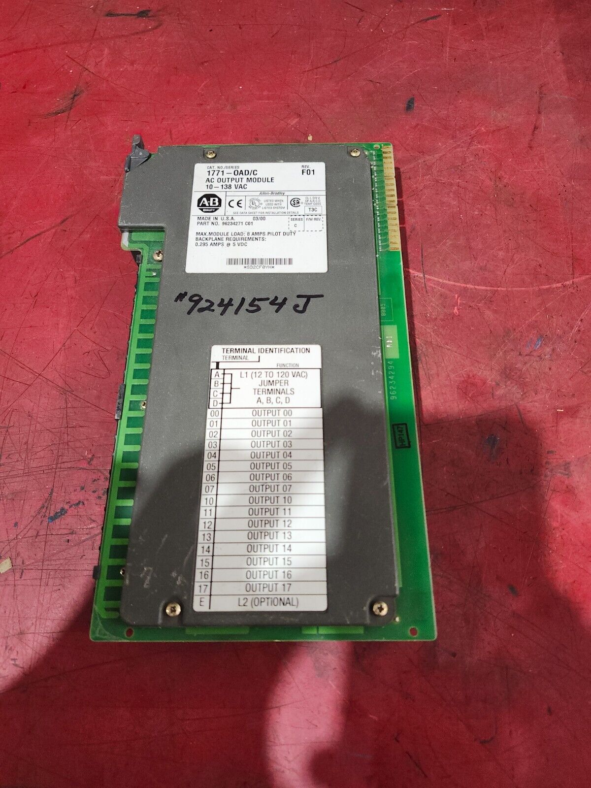 USED ALLEN-BRADLEY AC OUTPUT MODULE 10-138 VAC 1771-0AD