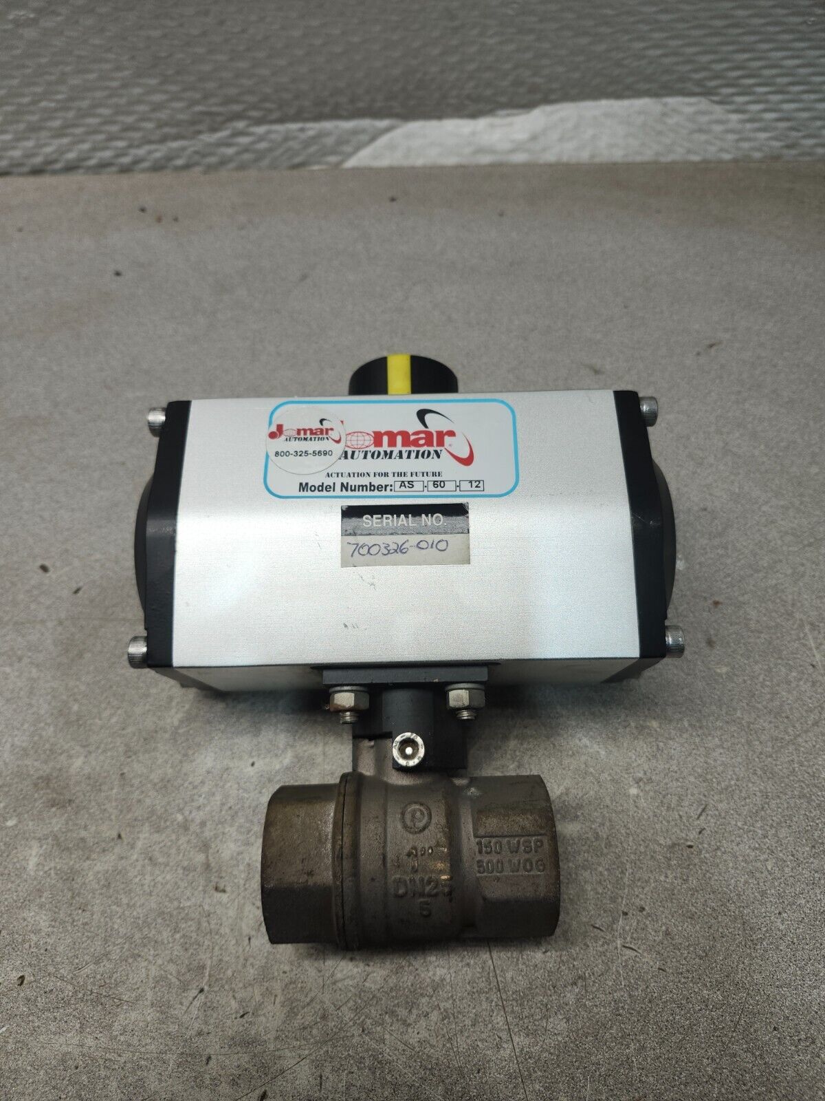 NEW NO BOX JOMAR AUTOMATION ACTUATOR W/ 1'' VALVE AS-60-12