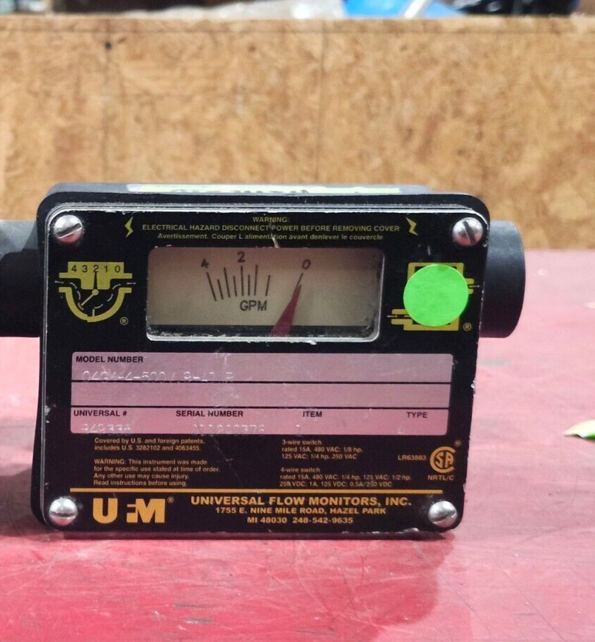 NEW NO BOX UFM UNIVERSAL FLOW MONITOR 04GM-4-500V.9-A1WR