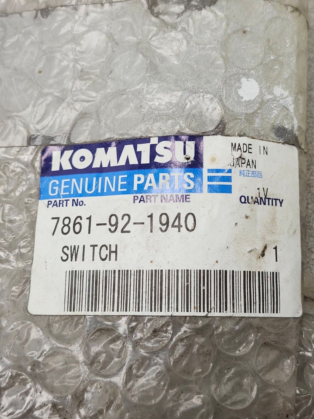 NEW IN PACKAGE KOMATSU SWITCH 7861-92-1940