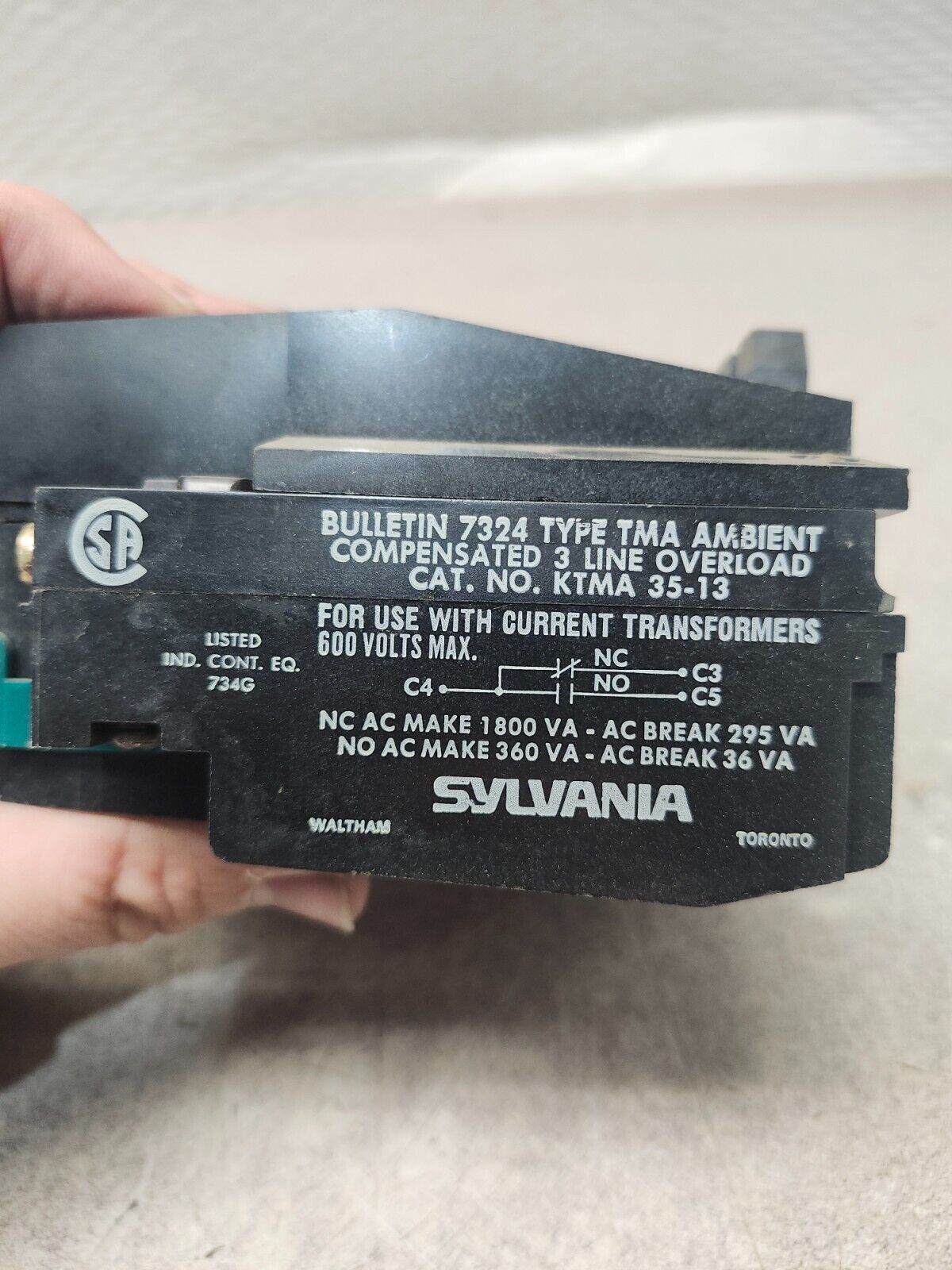 NEW IN BOX Sylvania 3 Line Overload Relay KTMA35-13