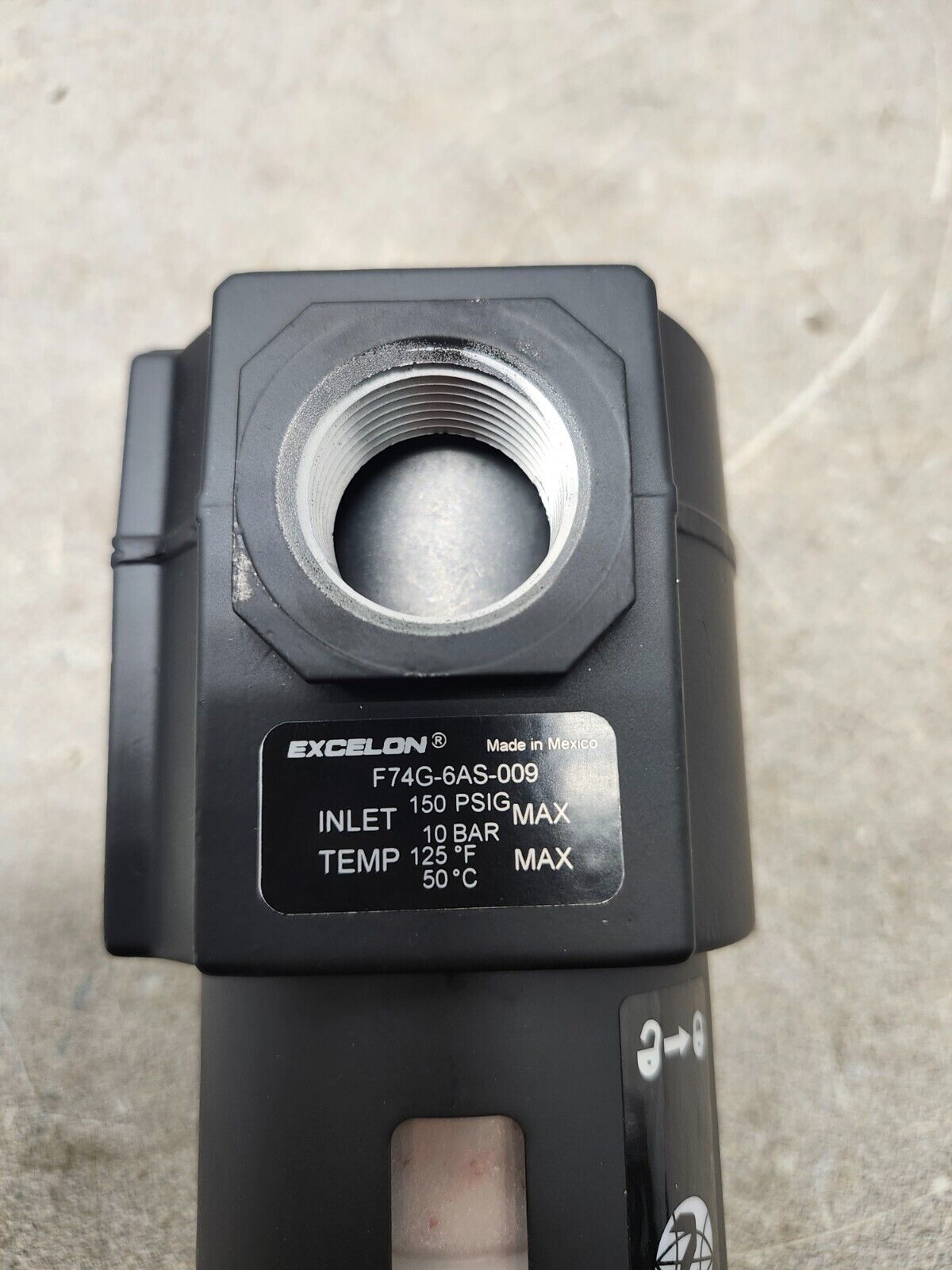 NEW NO BOX Nogren Excelon, Pneumatic Filter F74G-6AS-009