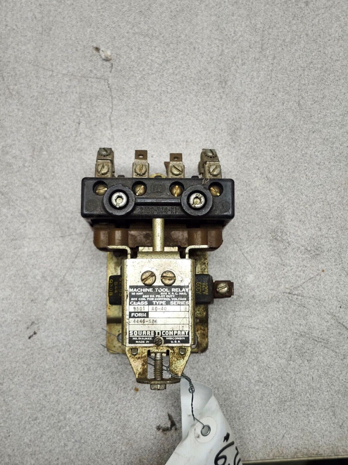 USED Square D Ser B Machine Tool Relay 110/120V 50/60Cy Coil 8501-A0-40