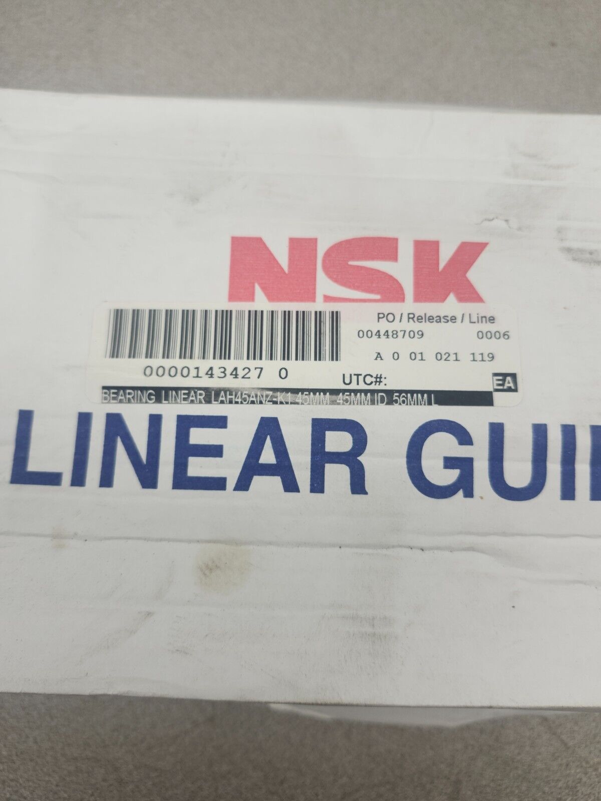 NEW IN BOX NSK BEARING LINEAR 45MM,45MM,56MM LAH45ANZ-K1