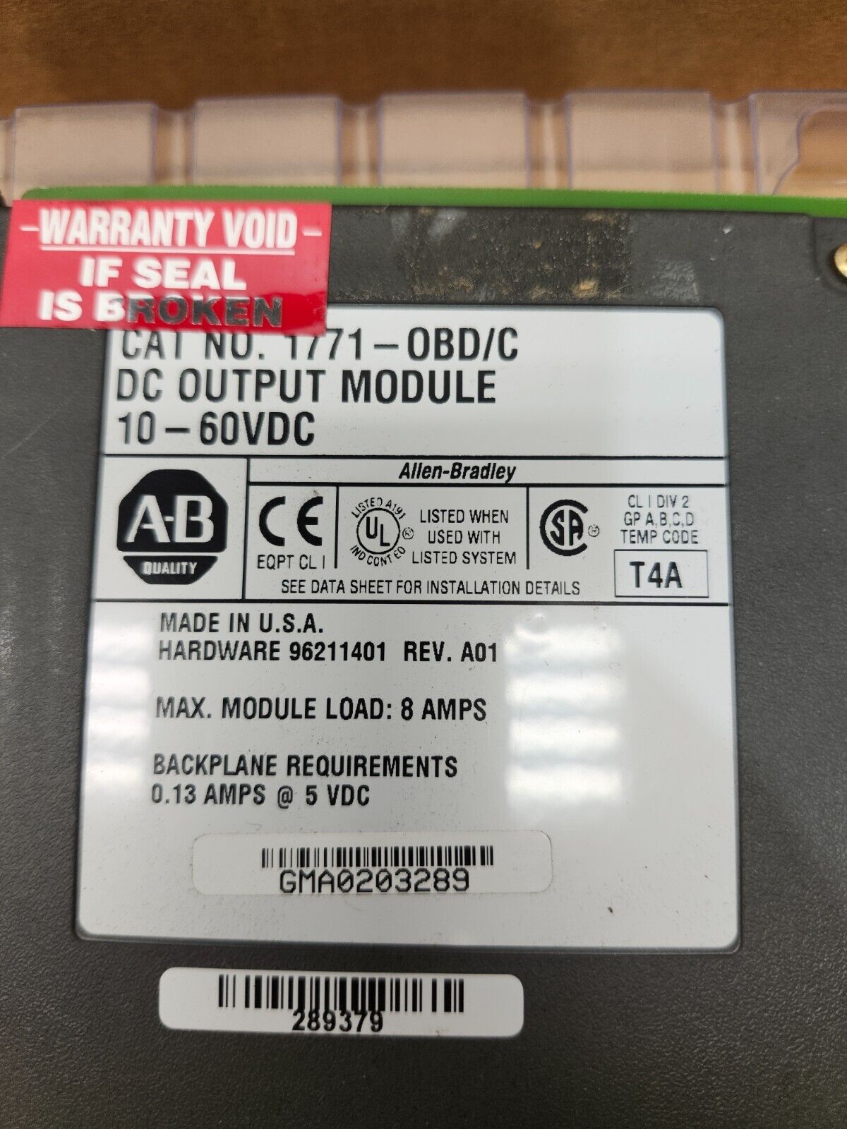 NEW IN BOX ALLEN BRADLEY OUTPUT MODULE 17710BD SER C