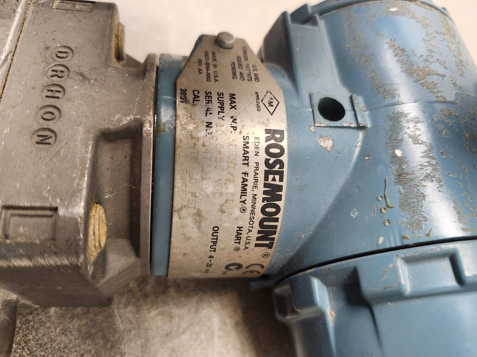 USED ROSEMOUNT PRESSURE TRANSMITTER 03031-0060-0003