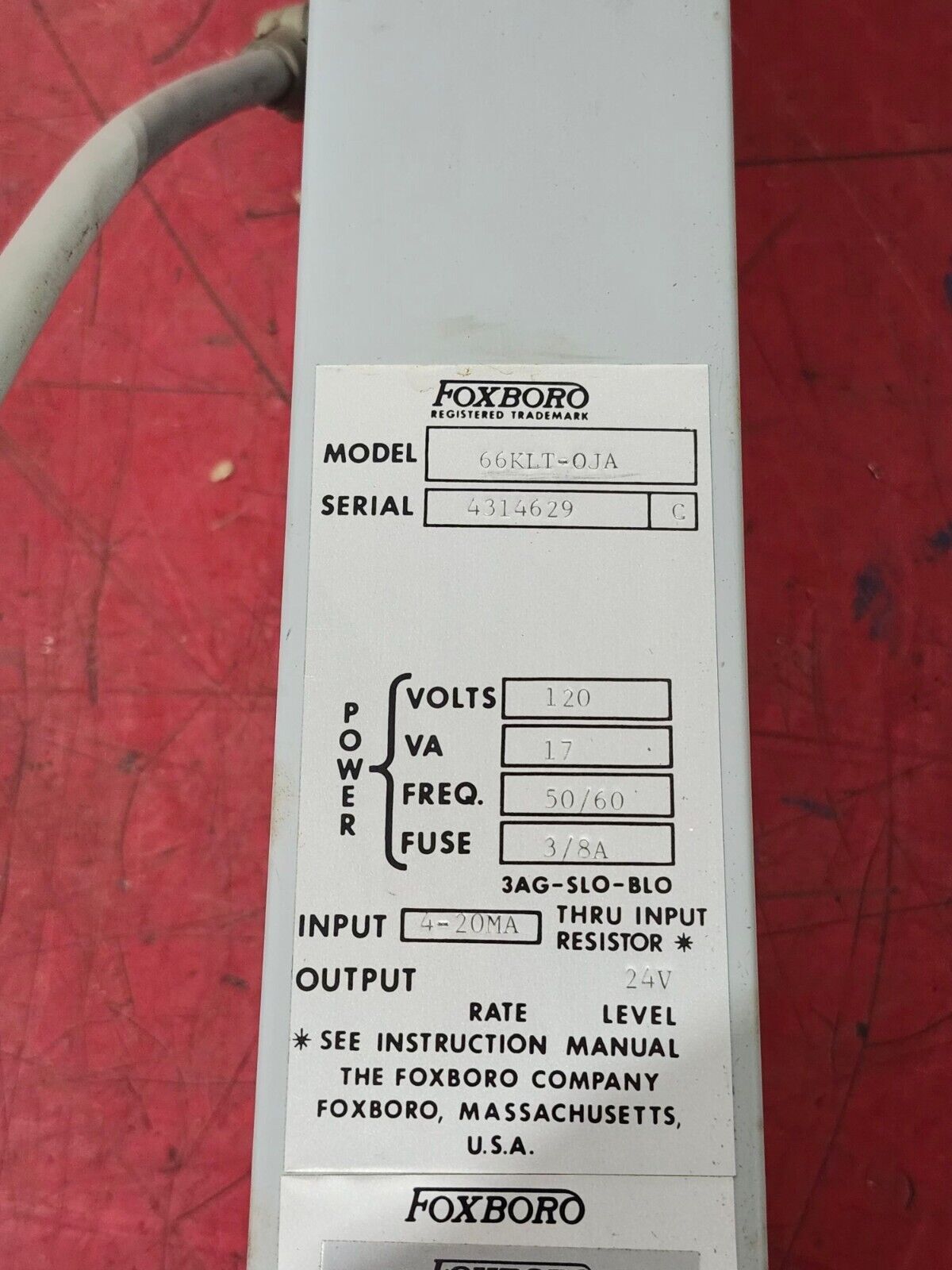 USED FOXBORO INTEGRATOR 66KLT-OJA