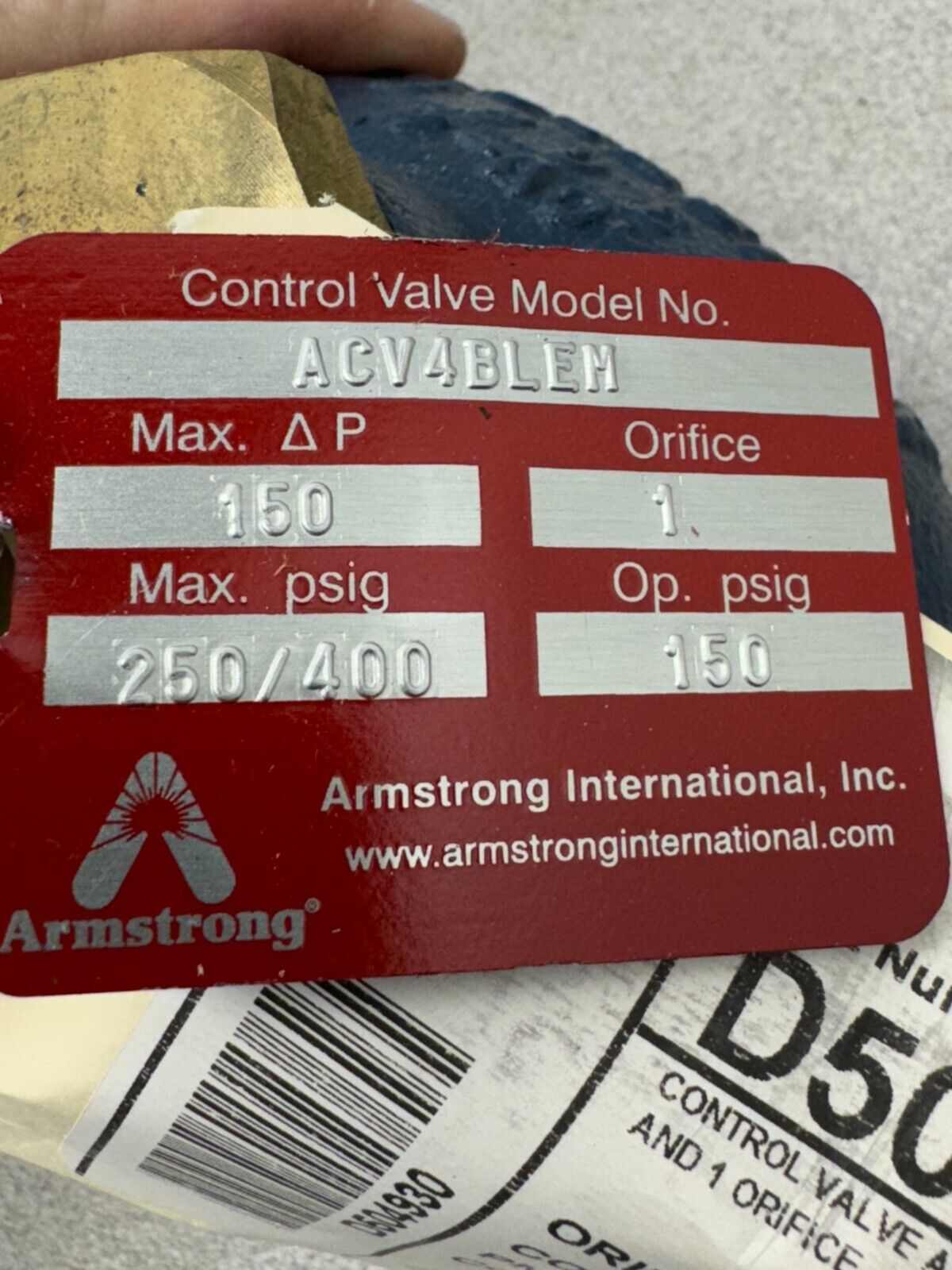 NEW ARMSTRONG 1" ORFICE VALVE ACV4BLEM *NO COIL*