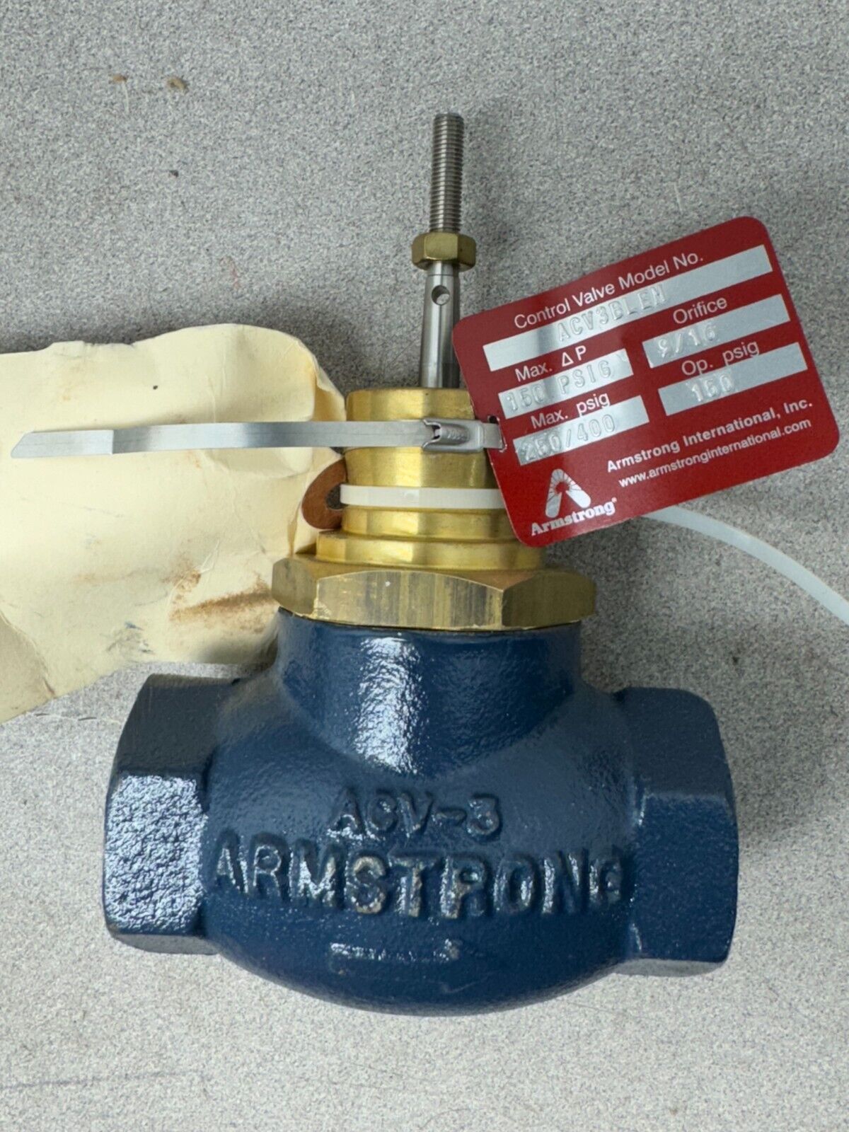 NEW ARMSTRONG 9/16" ORFICE VALVE ACV3BLEM *NO COIL*