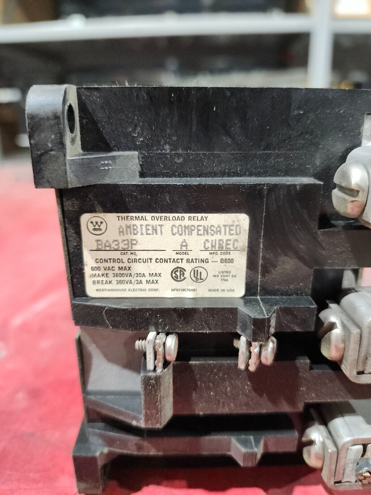 USED WESTINGHOUSE Thermal Overload Relay 600v BA33P