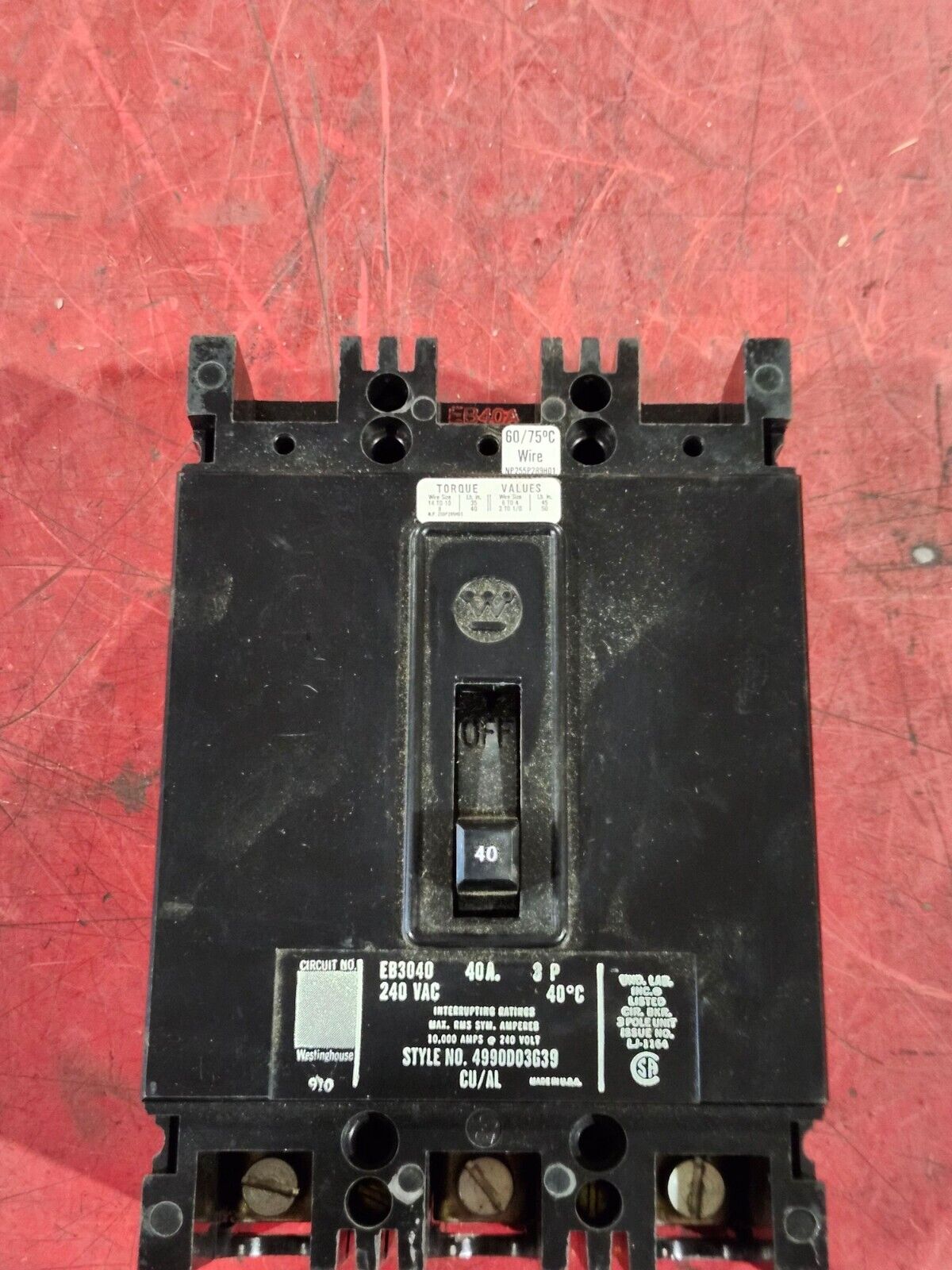 NEW IN BOX WESTINGHOUSE MAGNETIC CIRCUIT BREAKER EB3040