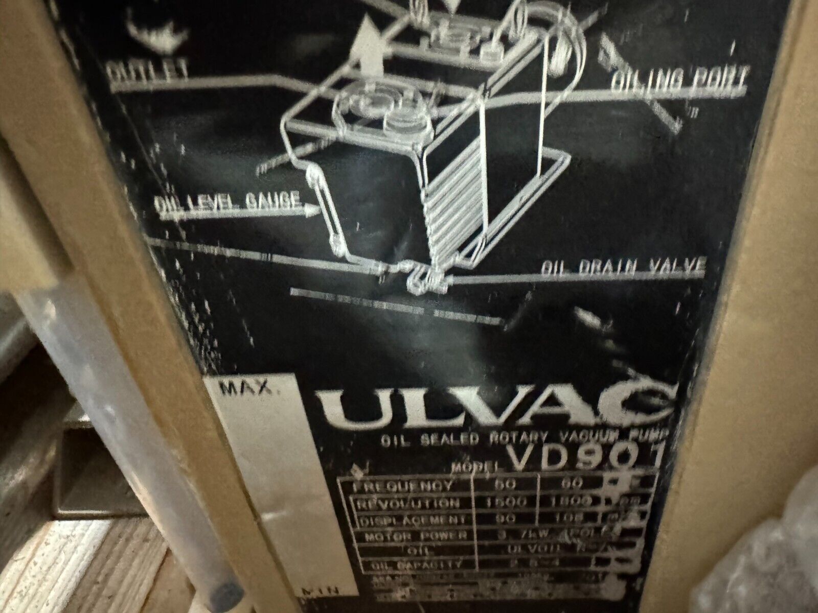 NEW ULVAC OIL SEALED ROTARY VACUUM PUMP VD901